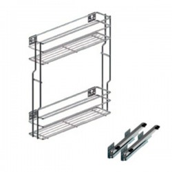 Корзина Cargo Mini VARIANT MULTI бок.крепл 200, правая, 2 полки, напр.полн.выдв. с дов., эффект хром, Rejs (WE03.7419.01.062+ WE29.0013.01.549)