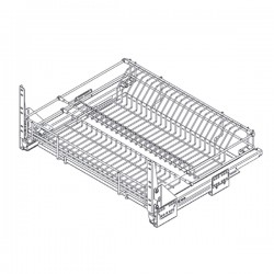 Корзина выдв. с п/суш. VARIANT MULTI в нижний модуль, 600, напр. полн. выдв.с дов. Hettich Quadro V6, с мет. подд., с кр.фасада, хром, Rejs