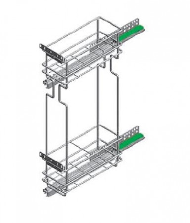 Корзина с дов. 2 ур. бок. д/бут. лев. 150/300 хром, FGV
