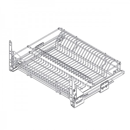 Корзина выдв. с п/суш. VARIANT MULTI в нижний модуль, 600, напр. полн. выдв.с дов. Hettich Quadro V6, с мет. подд., с кр.фасада, хром, Rejs