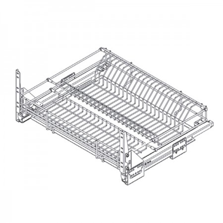 Корзина выдв. с п/суш. VARIANT MULTI в нижний модуль, 800, напр. полн. выдв.с дов. Hettich Quadro V6, с мет. подд., с кр.фасада, хром, Rejs